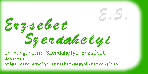 erzsebet szerdahelyi business card